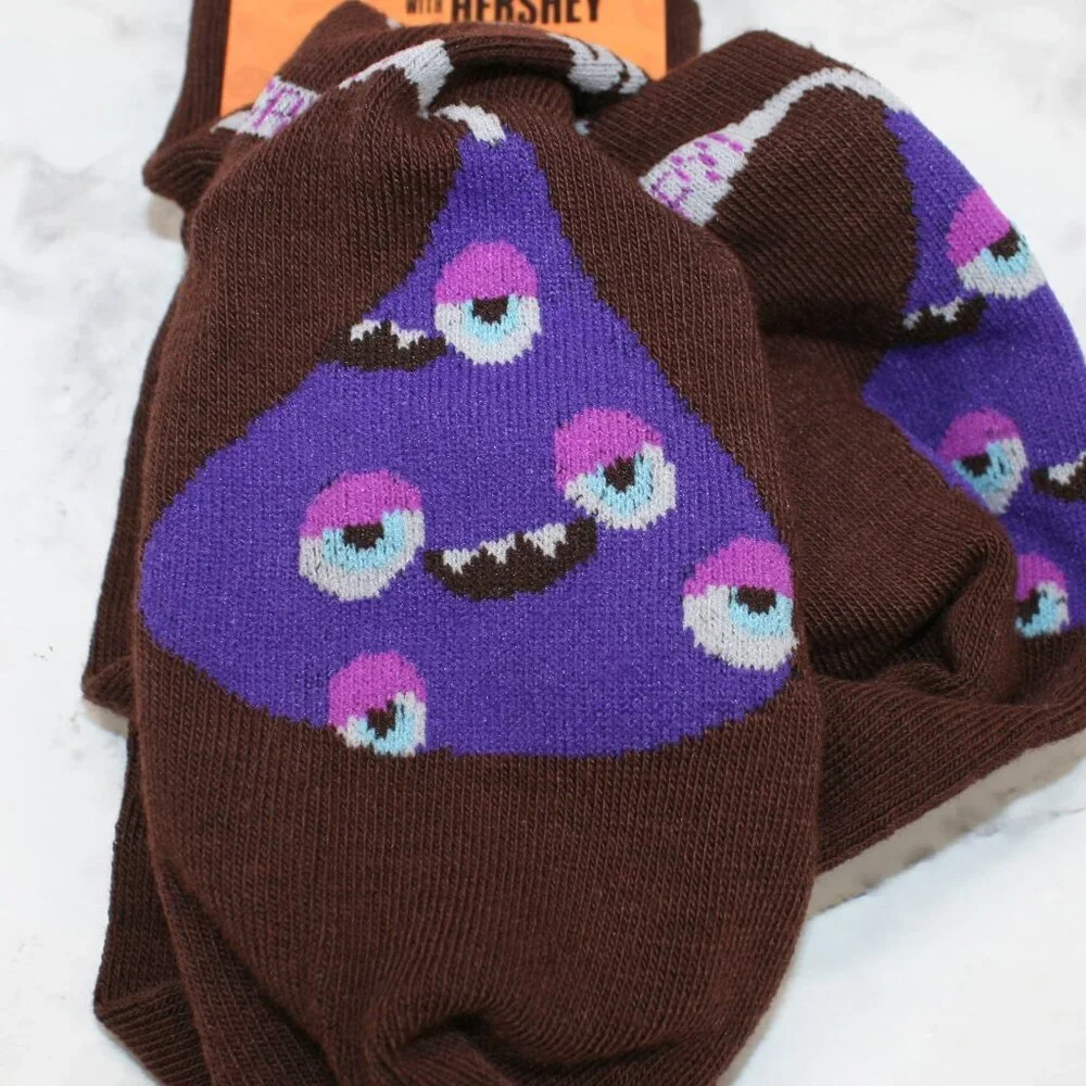 HERSHEY KISS Socks Halloween Spooky Creepy Crew Unisex October Brown One Size